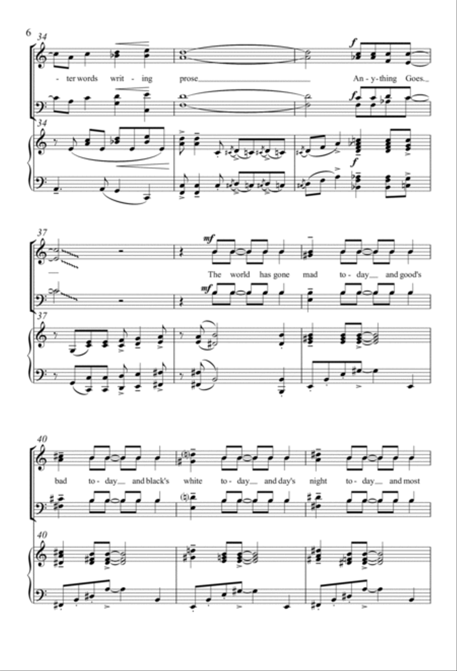 Anything Goes 4-Part scores gallery preview page 5