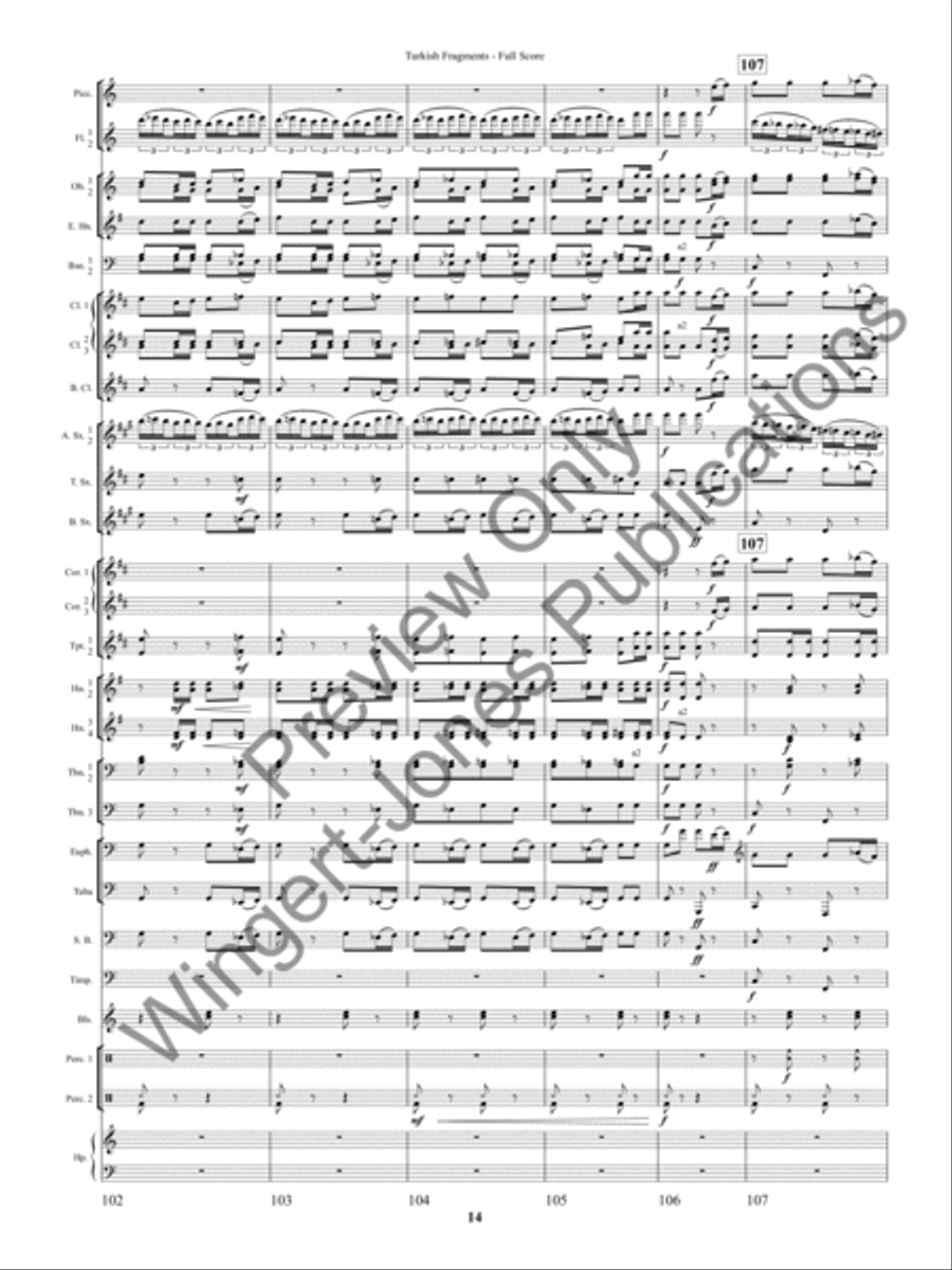 Turkish Fragments Turkish Fragments Concert Band scores gallery preview page 17
