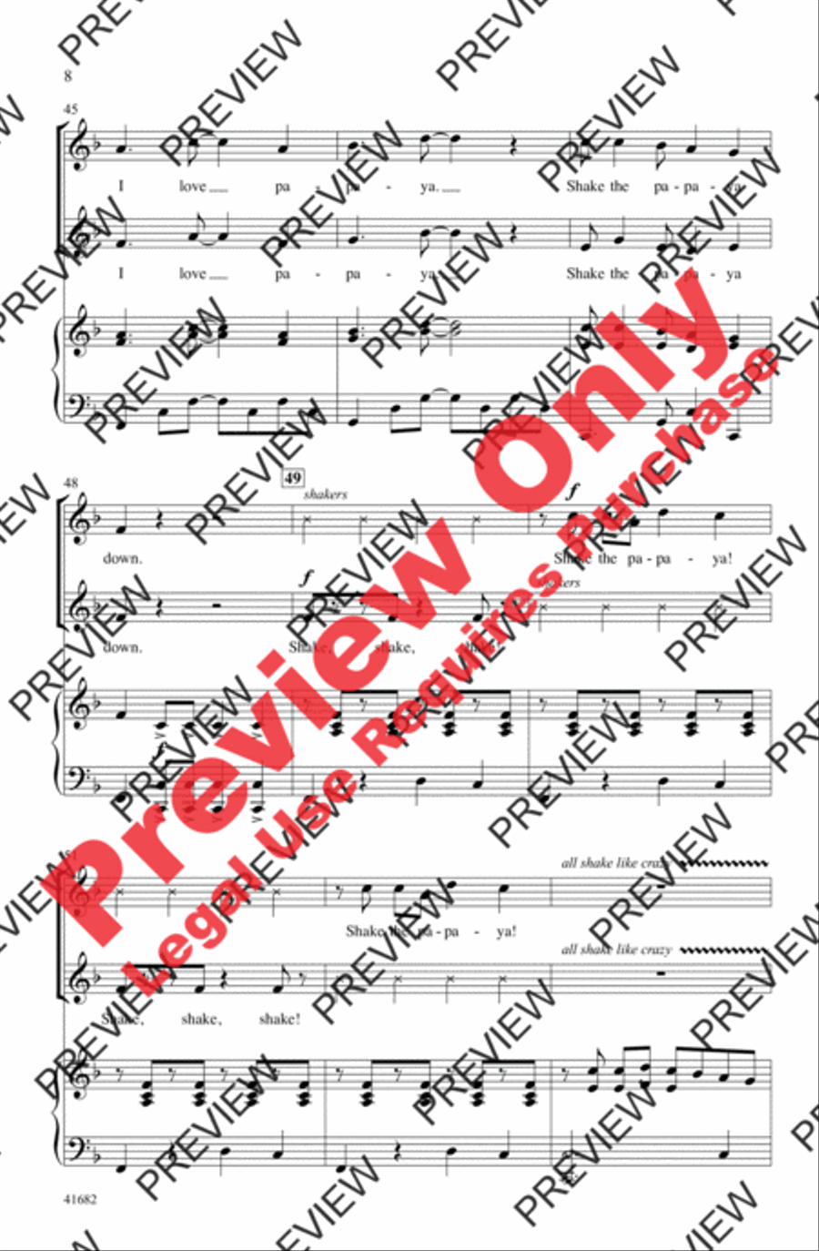 The Papaya Song 2-Part scores gallery preview page 8