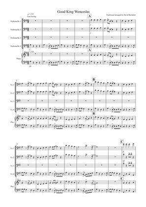Good King Wenceslas (Jazzy Style!) for Cello Quartet