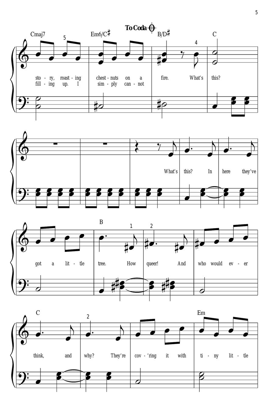 What's This? (from The Nightmare Before Christmas) Easy Piano scores gallery preview page 5
