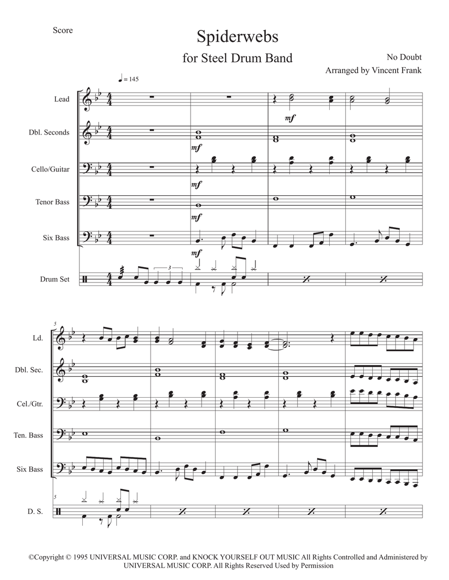 Spiderwebs Steel Drum Band scores gallery preview page 2