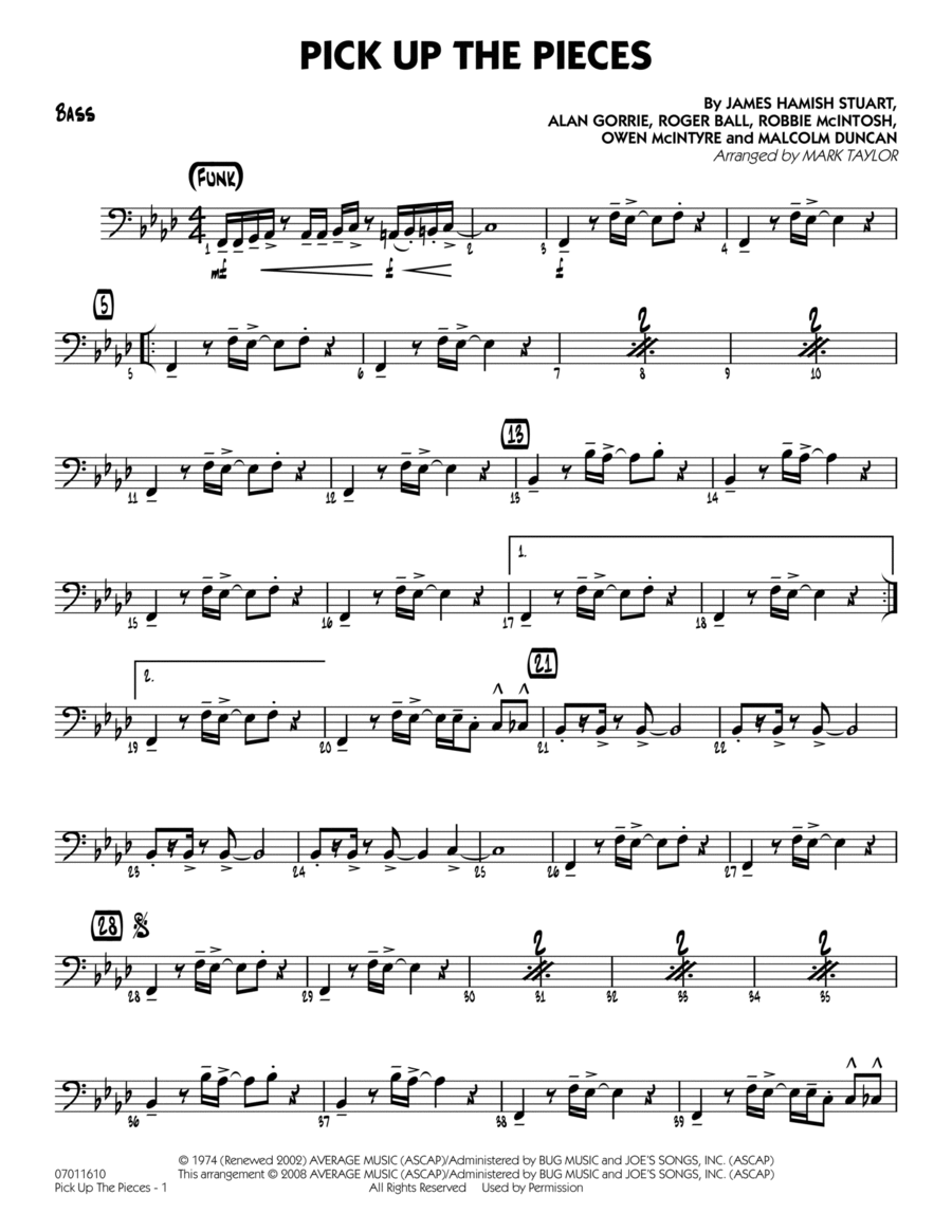 Pick up the Pieces - Bass Jazz Ensemble scores gallery preview page 1