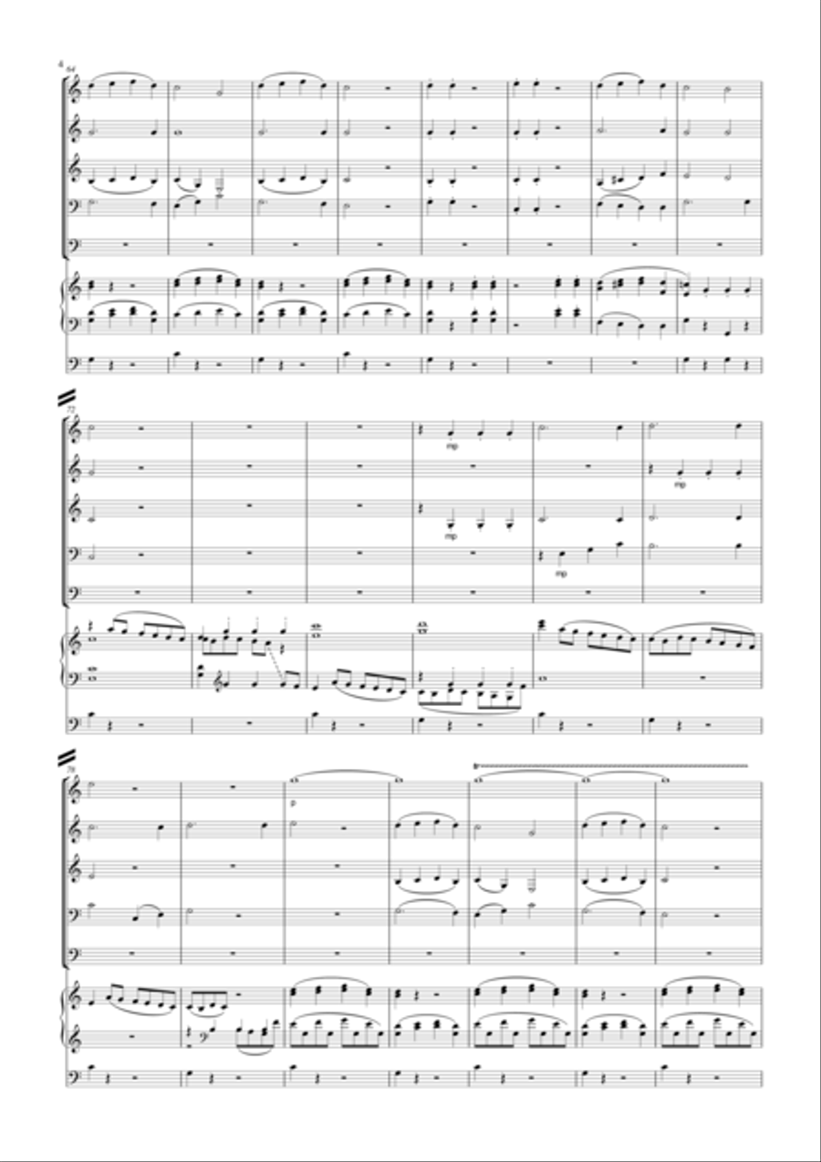 The Heavens Are Telling arr. for Organ and Brass Quintet Small Ensemble scores gallery preview page 5