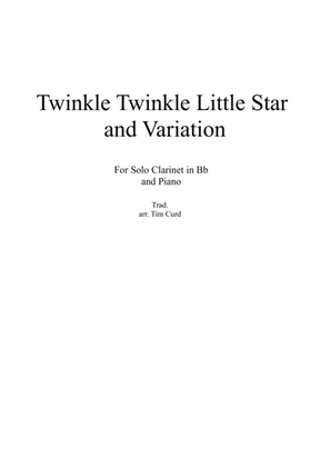 Book cover for Twinkle Twinkle Little Star and Variation for Clarinet in Bb and Piano