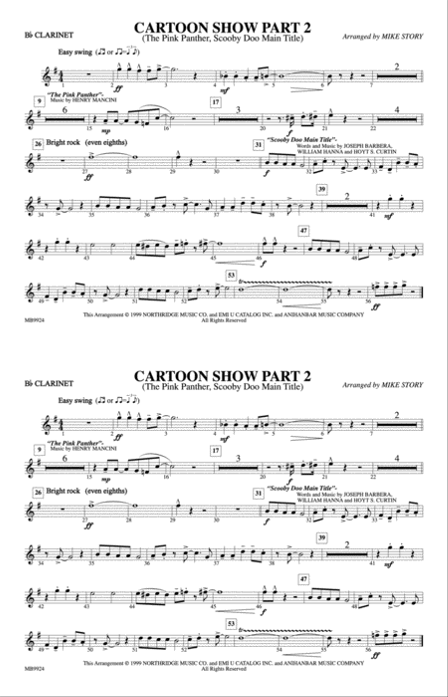 Cartoon Show, Part 2: 1st B-flat Clarinet Marching Band scores gallery preview page 1