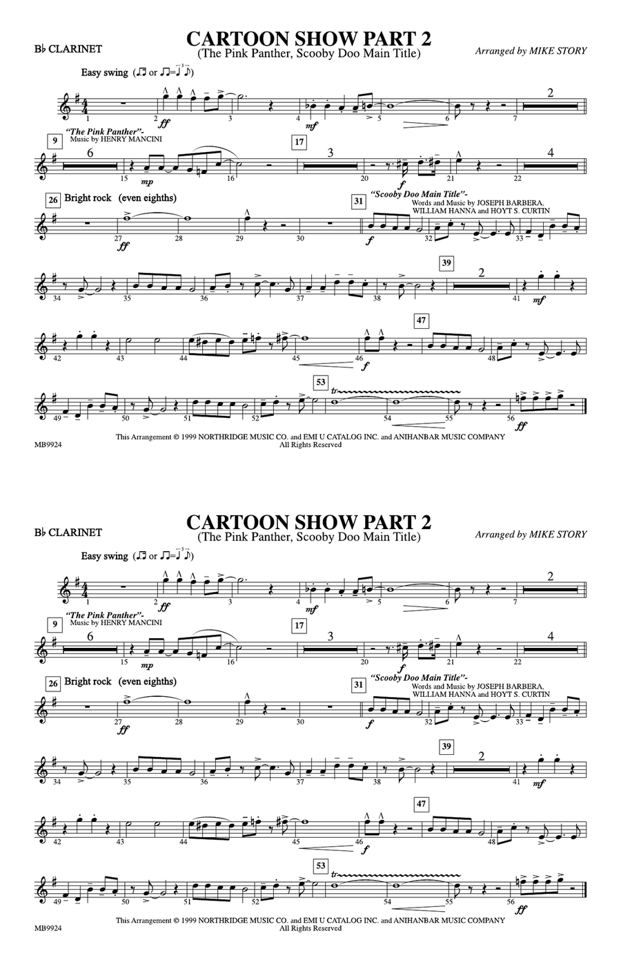Cartoon Show, Part 2: 1st B-flat Clarinet