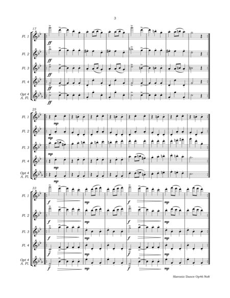 Slavonic Dance Op46 No8 for Flute Quartet image number null