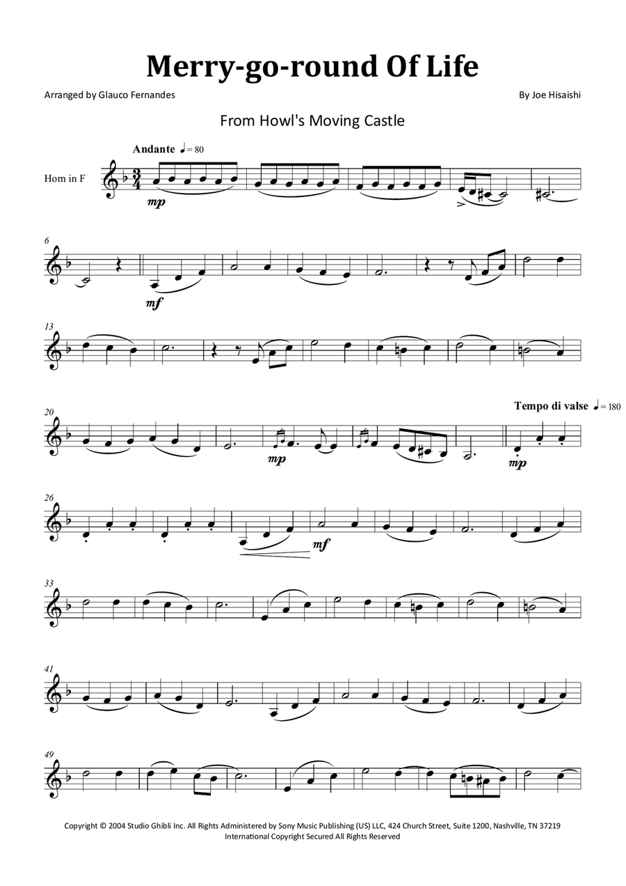 Merry-go-round Of Life Chamber Music scores gallery preview page 1