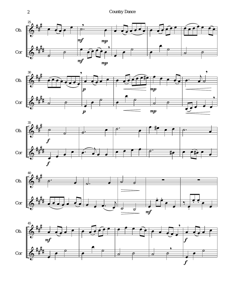 Country dance for oboe and cor anglais Woodwind Duet scores gallery preview page 2