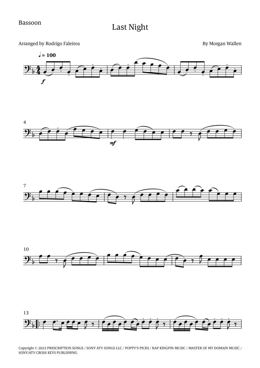 Last Night Bassoon Solo scores gallery preview page 1