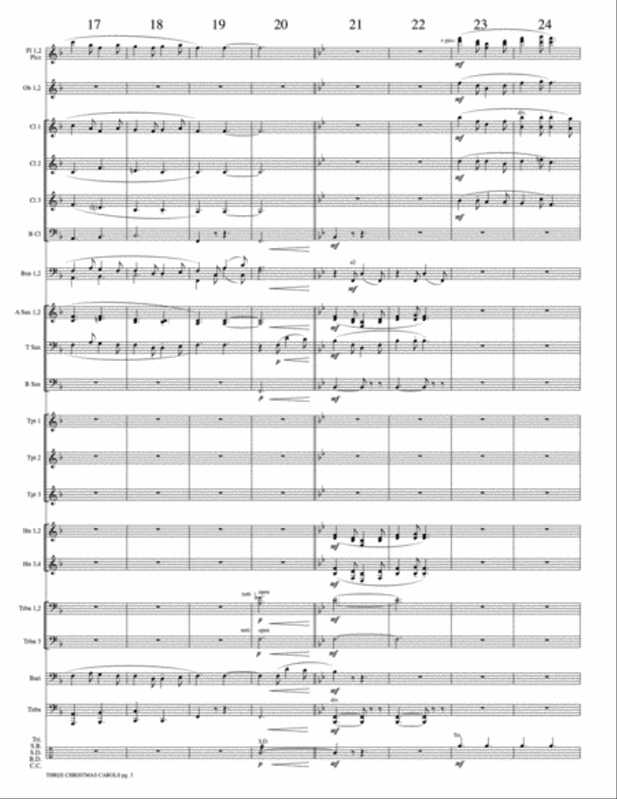 Three Christmas Carols: Score Concert Band scores gallery preview page 5