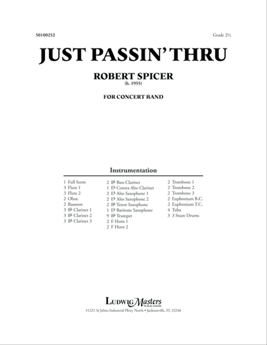 Just Passin' Thru Concert Band scores gallery preview page 1