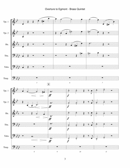Egmont Overture (for brass quintet) by Ludwig van Beethoven Brass Quintet - Digital Sheet Music
