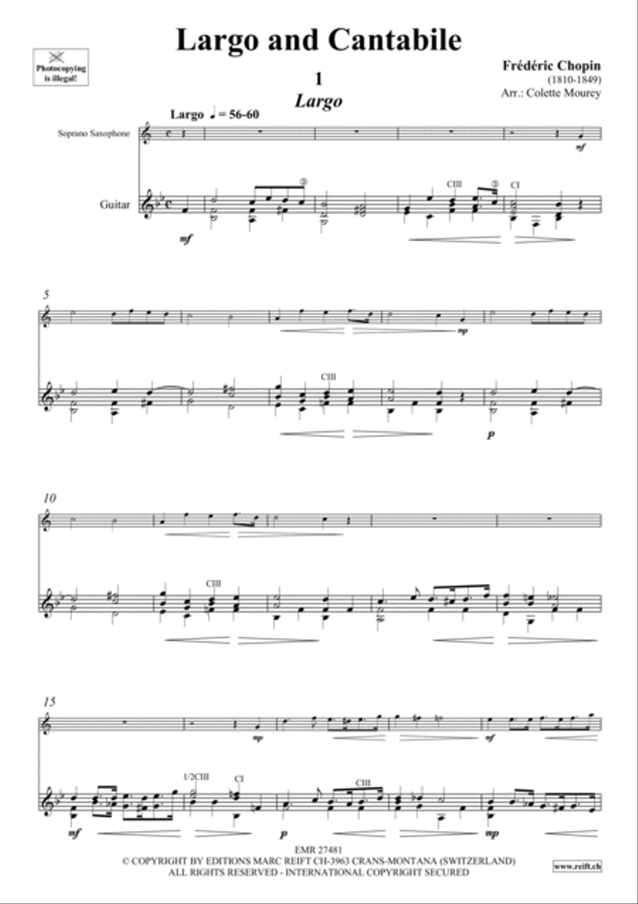 Largo and Cantabile Largo and Cantabile Soprano Saxophone scores gallery preview page 3