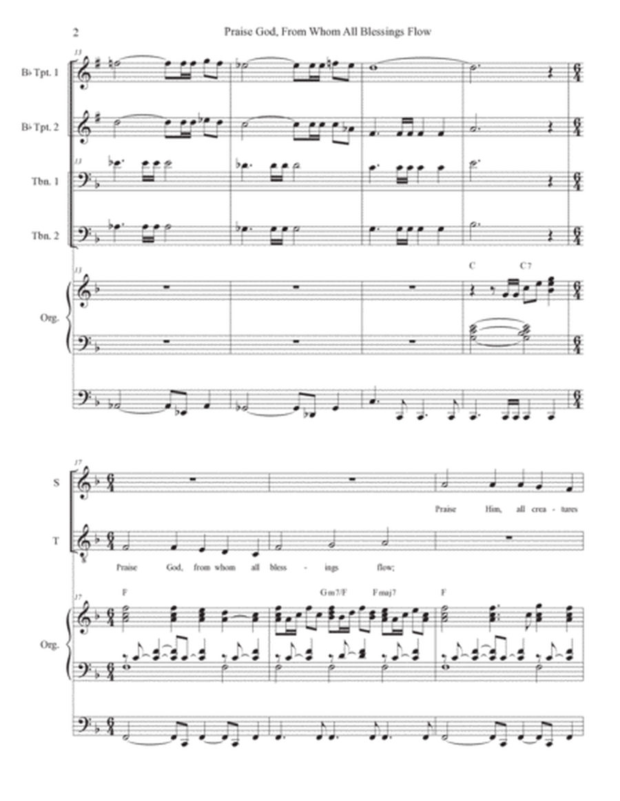 Praise God, From Whom All Blessings Flow (2-part choir - (ST) (Full Score - Alt.) - Score Only image number null