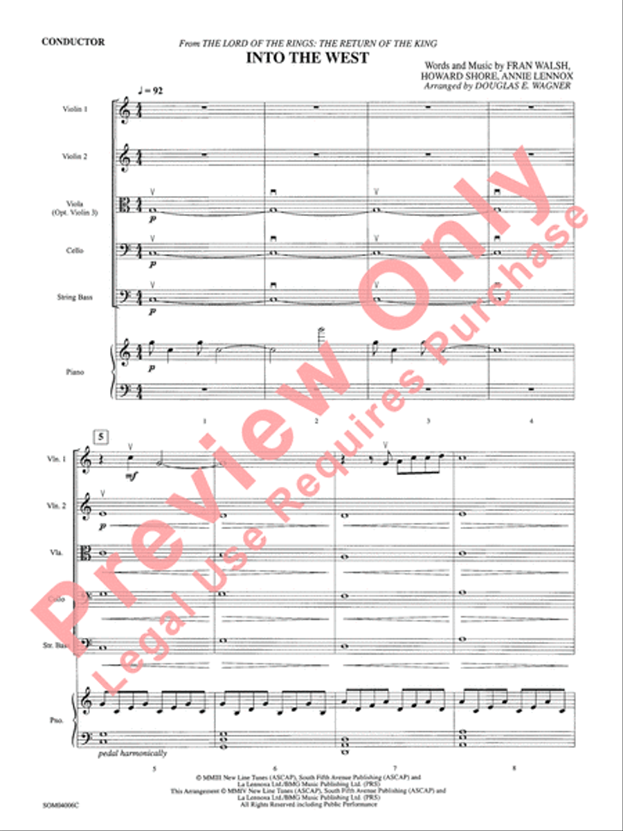 Into the West (from The Lord of the Rings: The Return of the King) String Orchestra scores gallery preview page 4