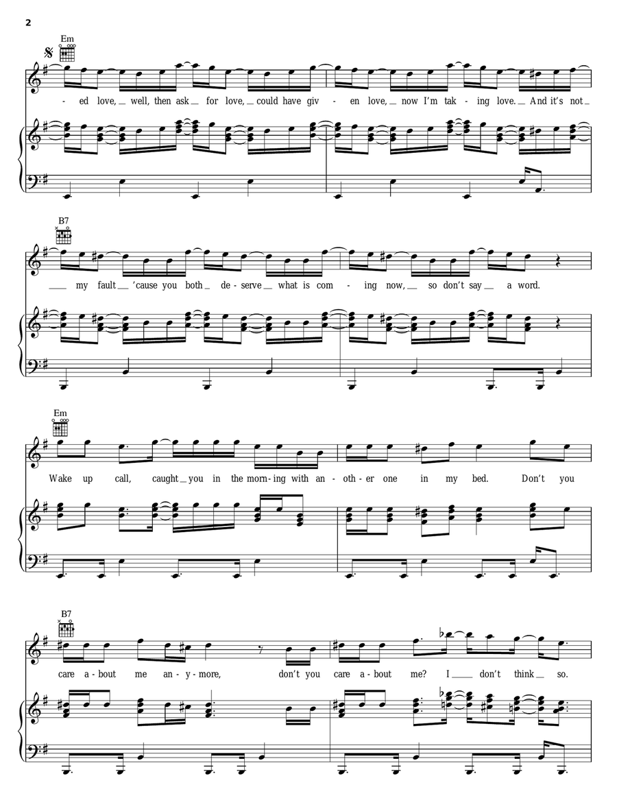 Wake Up Call Piano, Vocal, Guitar scores gallery preview page 2