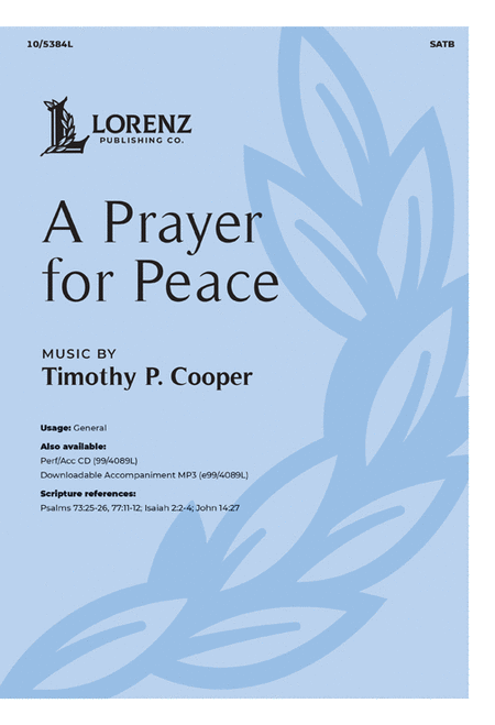 A Prayer for Peace - Performance/Accompaniment CD