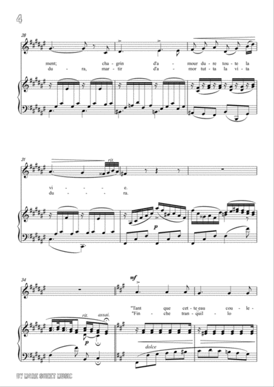 Giovanni-Piacer d'amor in F sharp Major,for Voice and Piano Voice Solo scores gallery preview page 6