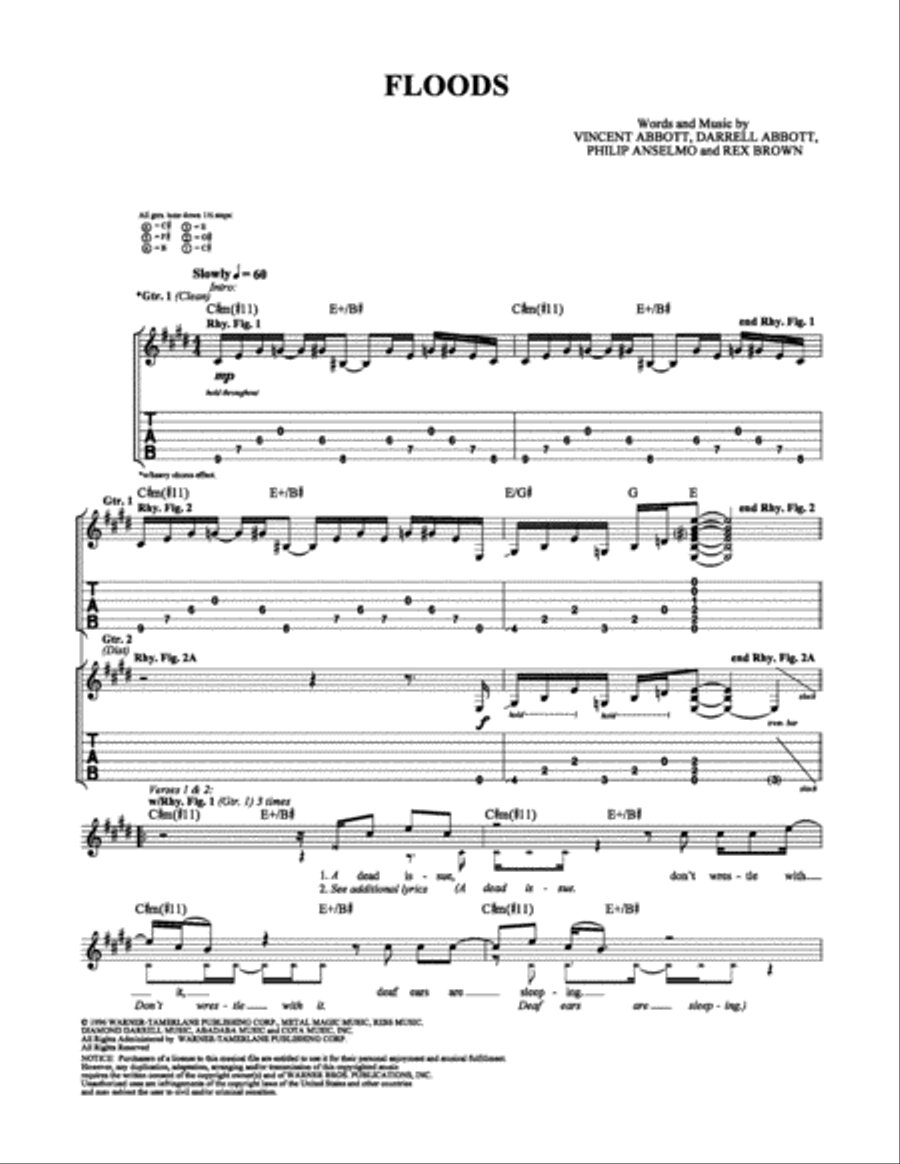Floods Electric Guitar scores gallery preview page 1