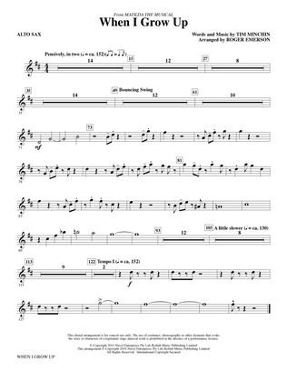 Book cover for When I Grow Up (from Matilda: The Musical) (arr. Roger Emerson) - Alto Sax