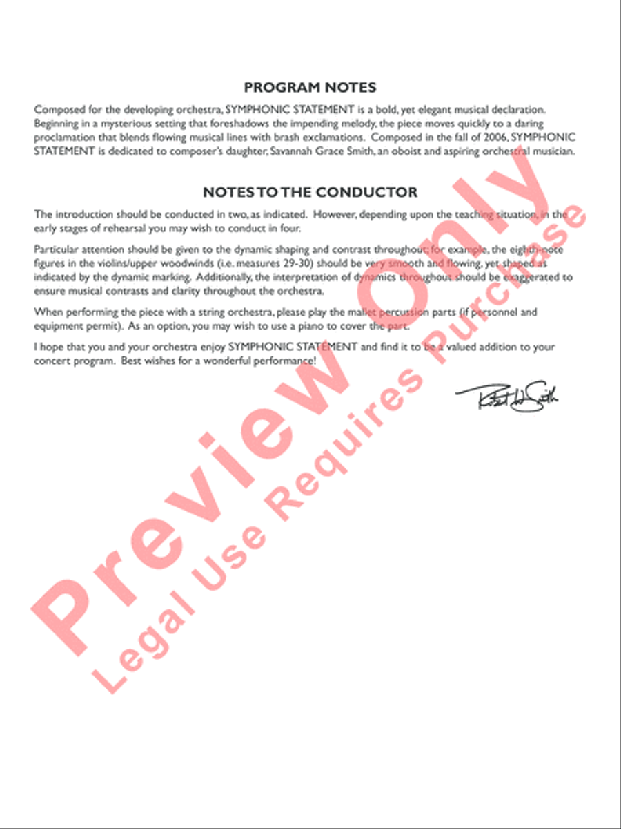 Symphonic Statement Full Orchestra scores gallery preview page 3