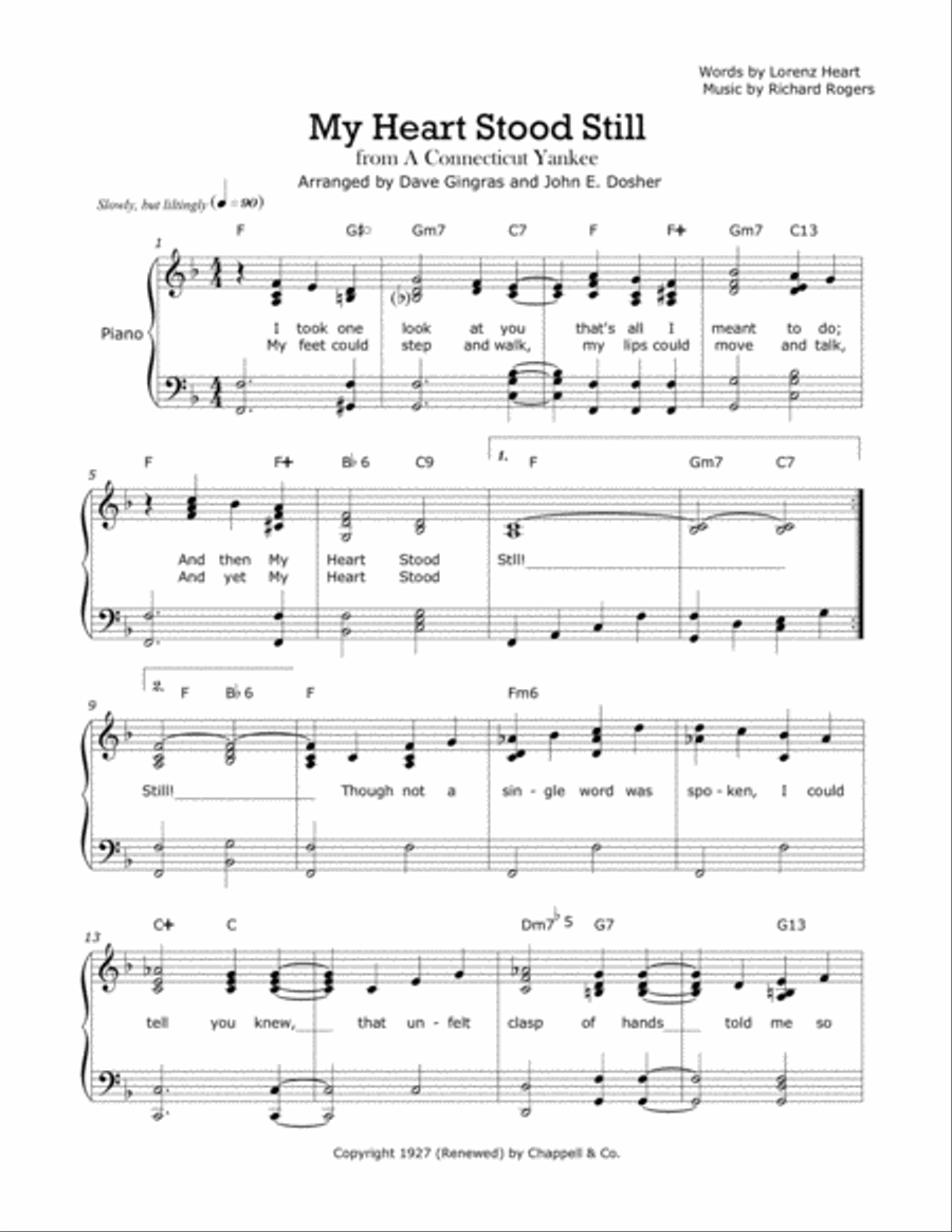 My Heart Stood Still Voice scores gallery preview page 1