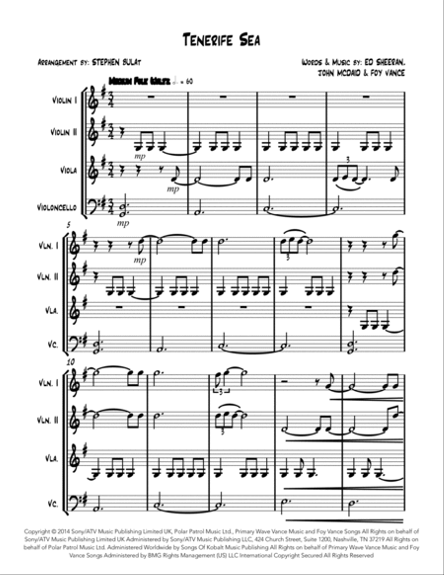 Tenerife Sea String Quartet scores gallery preview page 2
