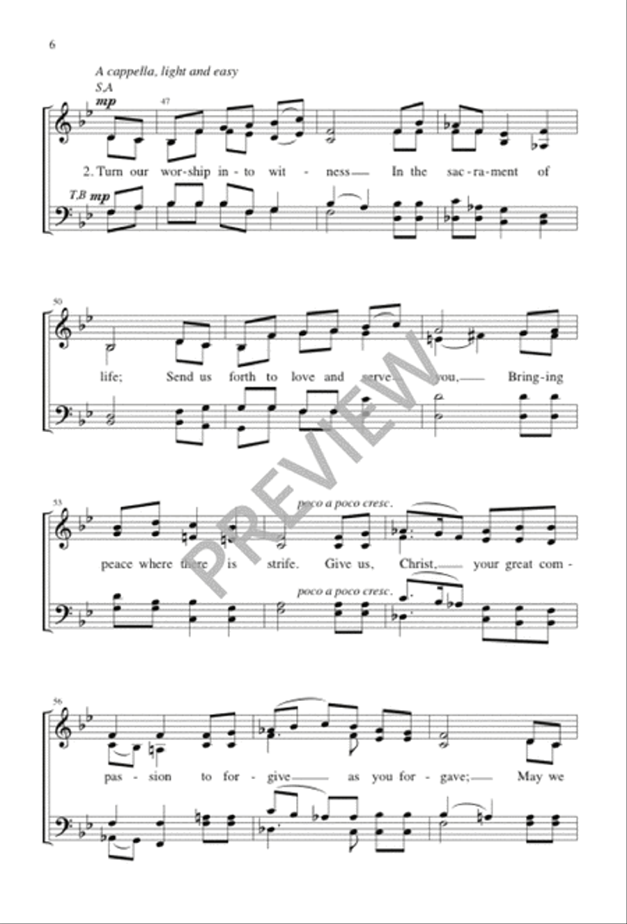 As We Gather at Your Table 4-Part scores gallery preview page 7