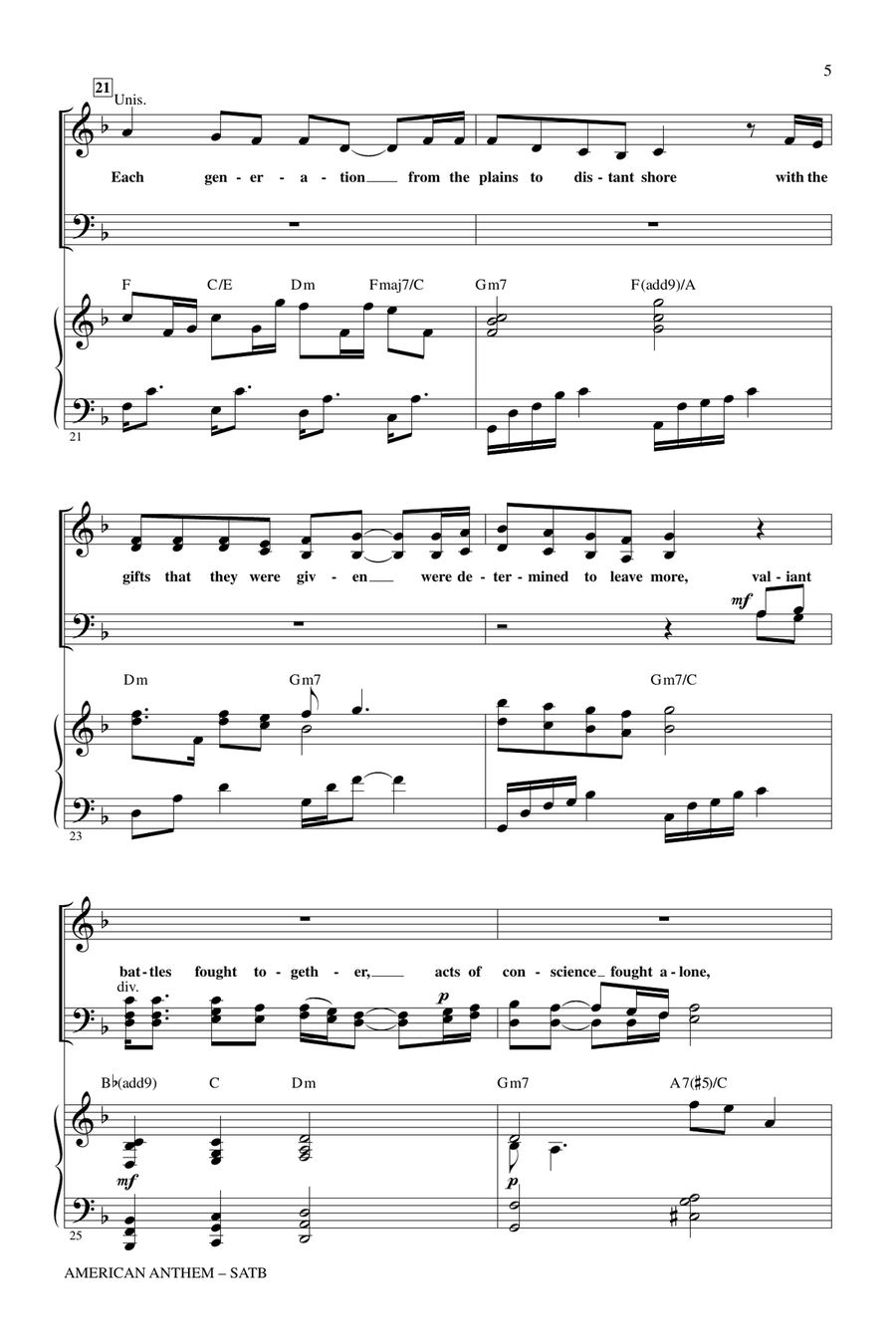 American Anthem American Anthem 4-Part scores gallery preview page 4