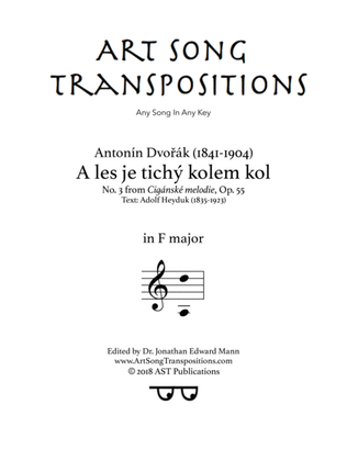 Book cover for DVORÁK: A les je tichý kolem kol, Op. 55 no. 3 (transposed to F major)