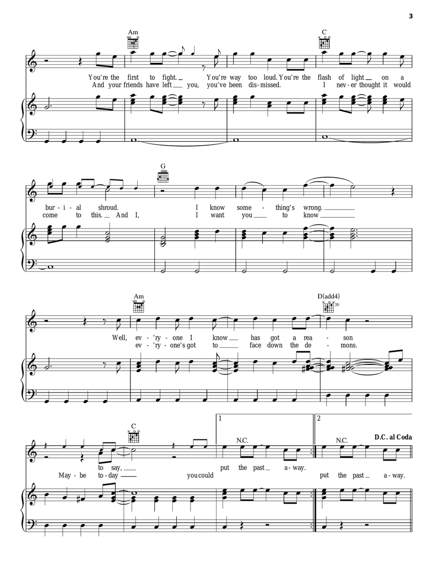 Jumper Piano, Vocal, Guitar scores gallery preview page 3