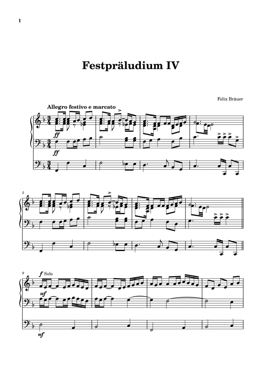 Festpräludium IV Festpräludium IV Organ Solo scores gallery preview page 1