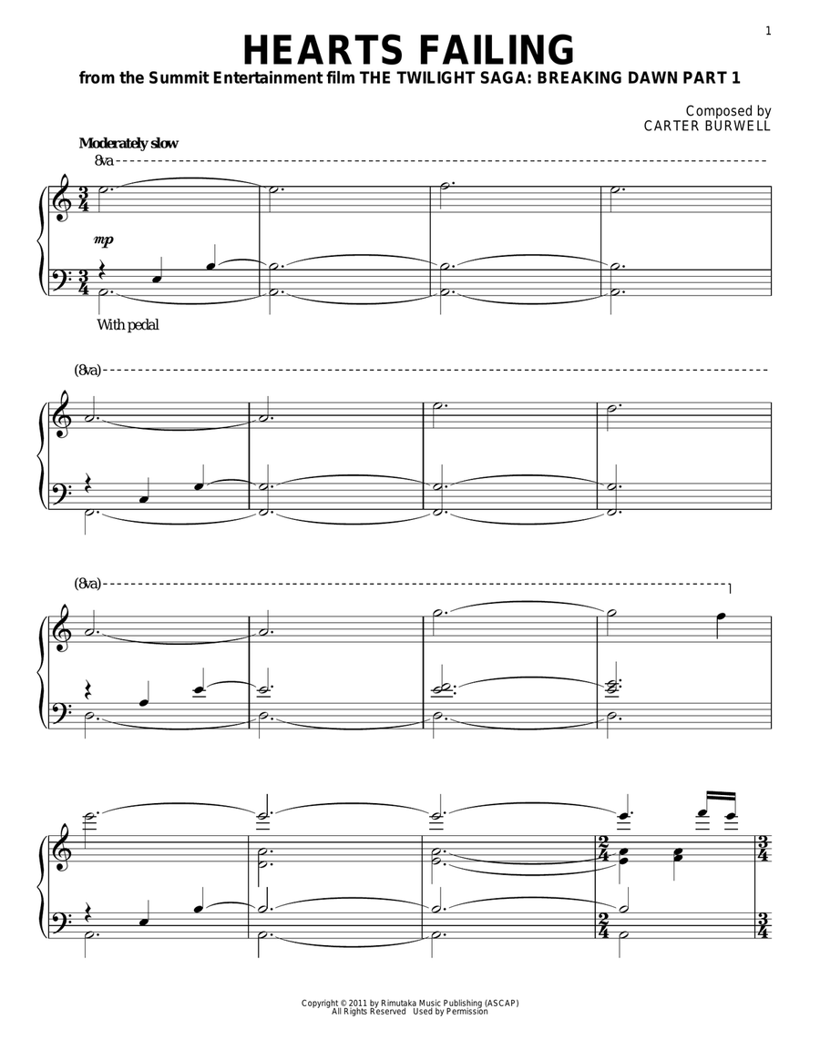 Hearts Failing Piano Solo scores gallery preview page 1