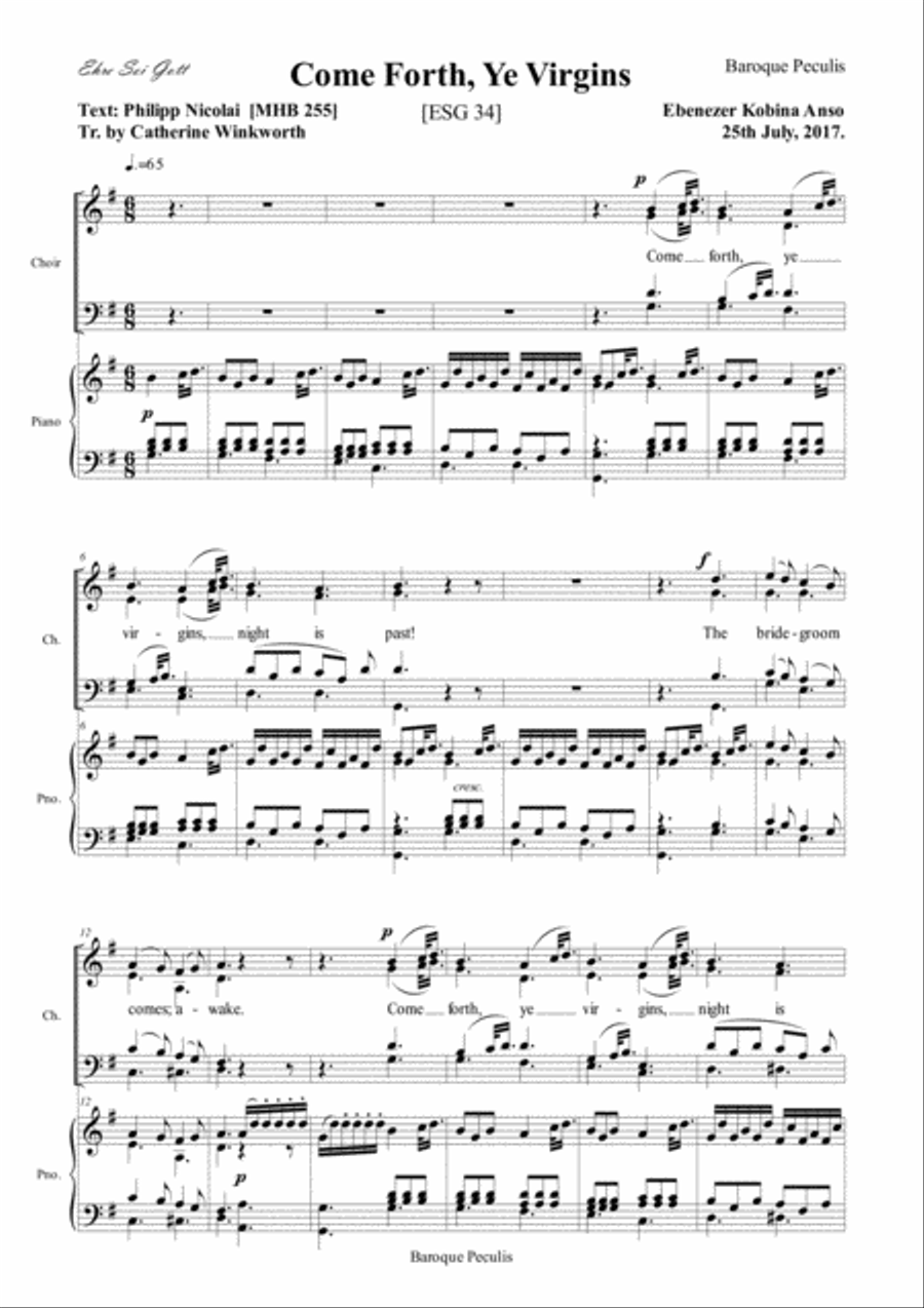 Come Forth, Ye Virgins 4-Part scores gallery preview page 2