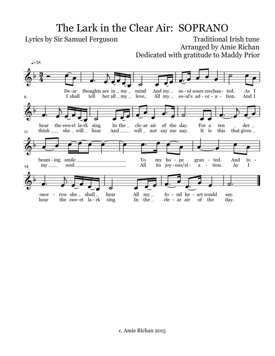 The Lark in the Clear Air 3-Part scores gallery preview page 1