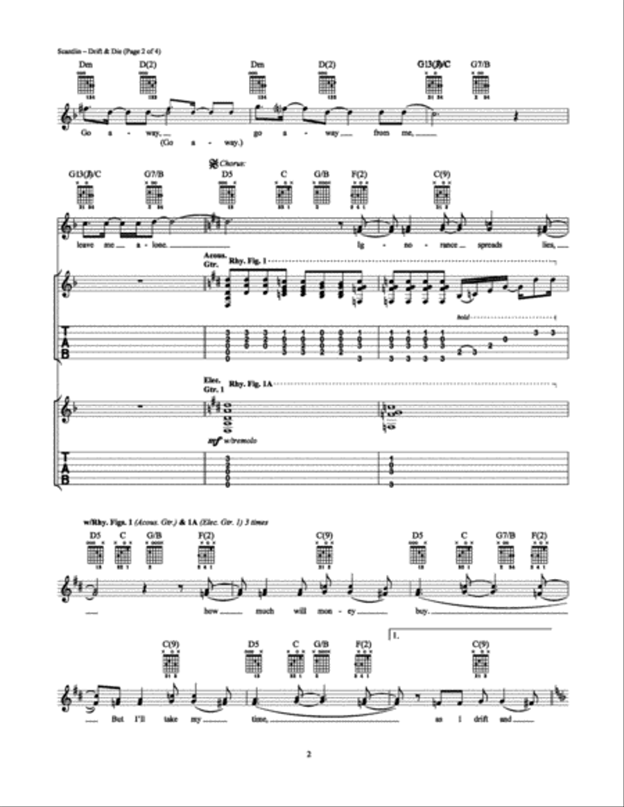 Drift & Die Electric Guitar scores gallery preview page 2