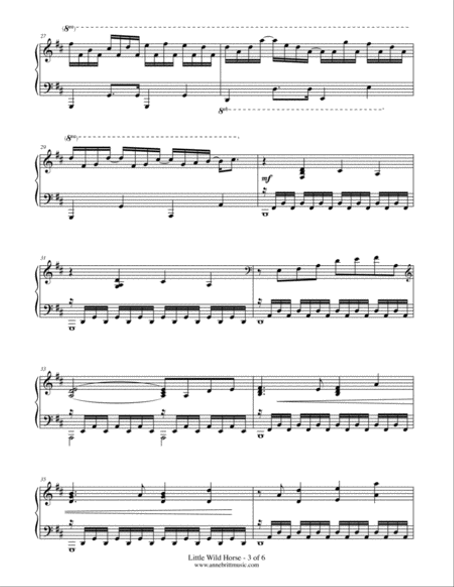 Little Wild Horse Piano Solo scores gallery preview page 3