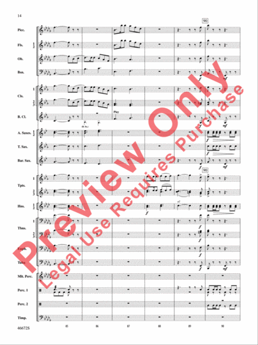 Variants on an English Sea Song Concert Band scores gallery preview page 15