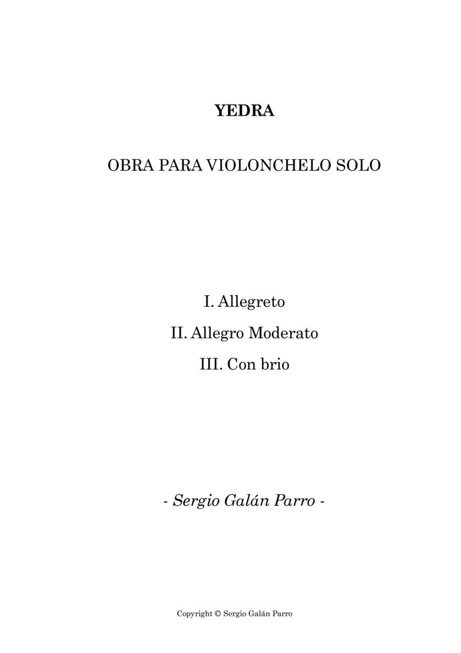 Yedra Cello Solo scores gallery preview page 1