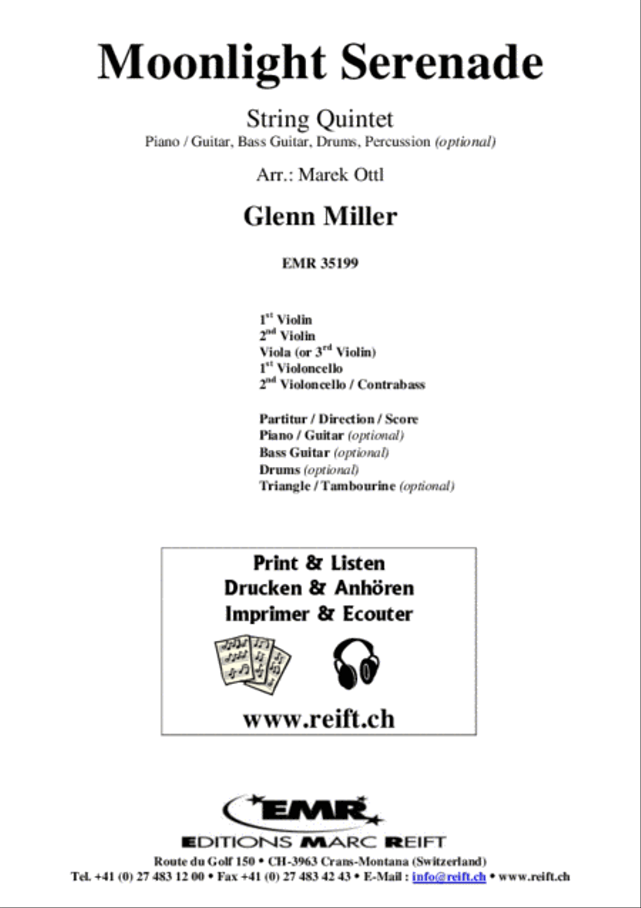Moonlight Serenade String Quintet scores gallery preview page 2