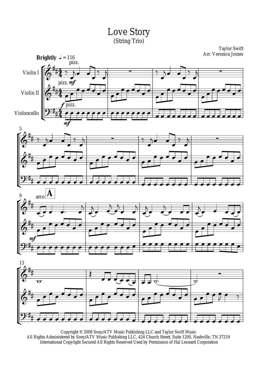 Love Story String Trio scores gallery preview page 2
