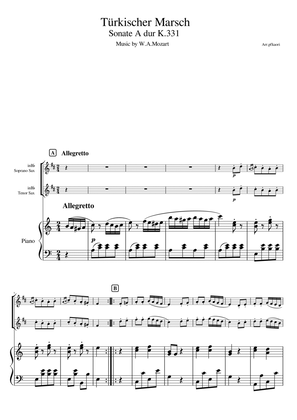 "Turkish March" piano trio/ Soprano Sax & Tenor Sax