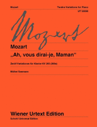Book cover for 12 Variations on "Ah, vous dirai-je, Maman" K265 (300e)
