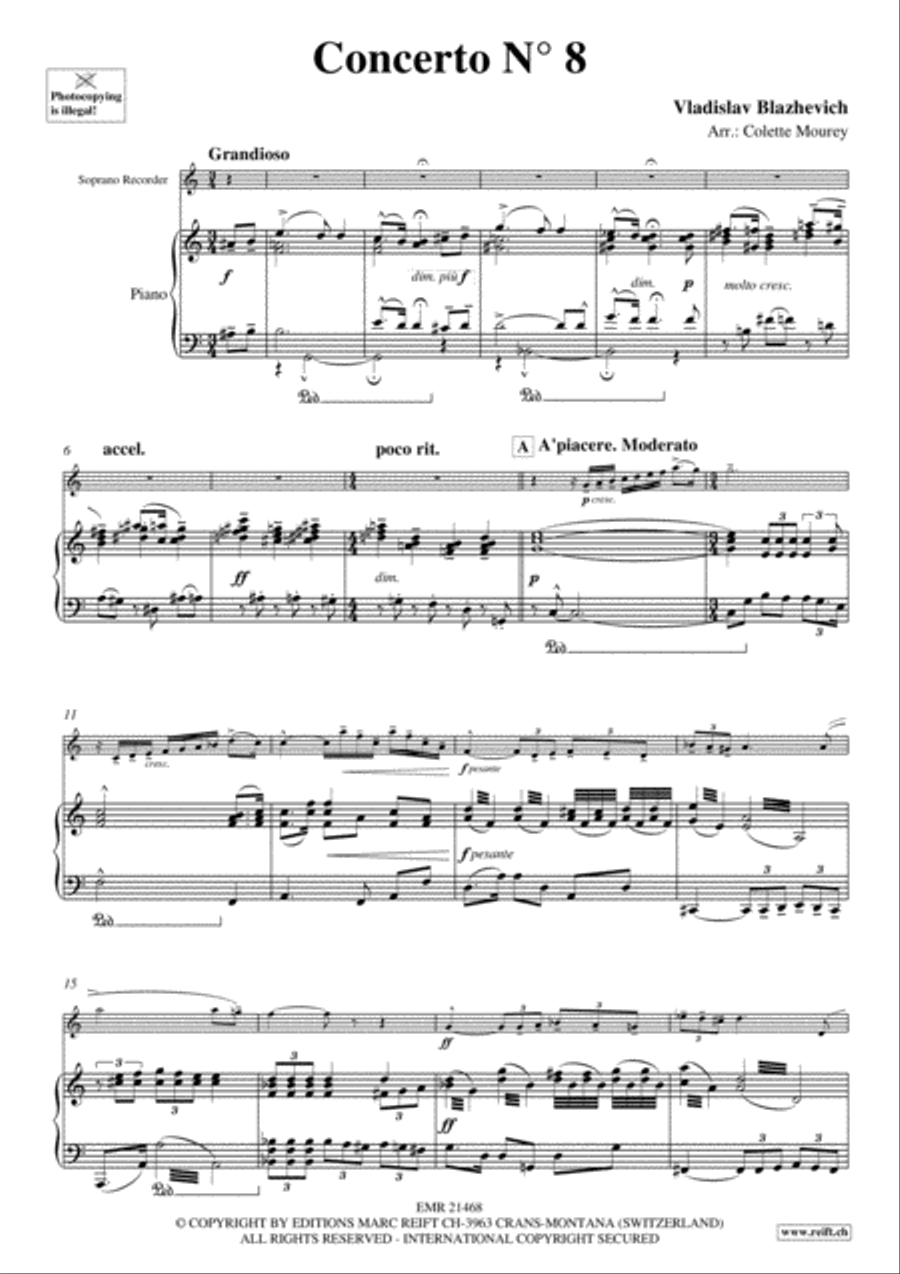 Concerto No. 8 Concerto No. 8 Soprano Recorder scores gallery preview page 3