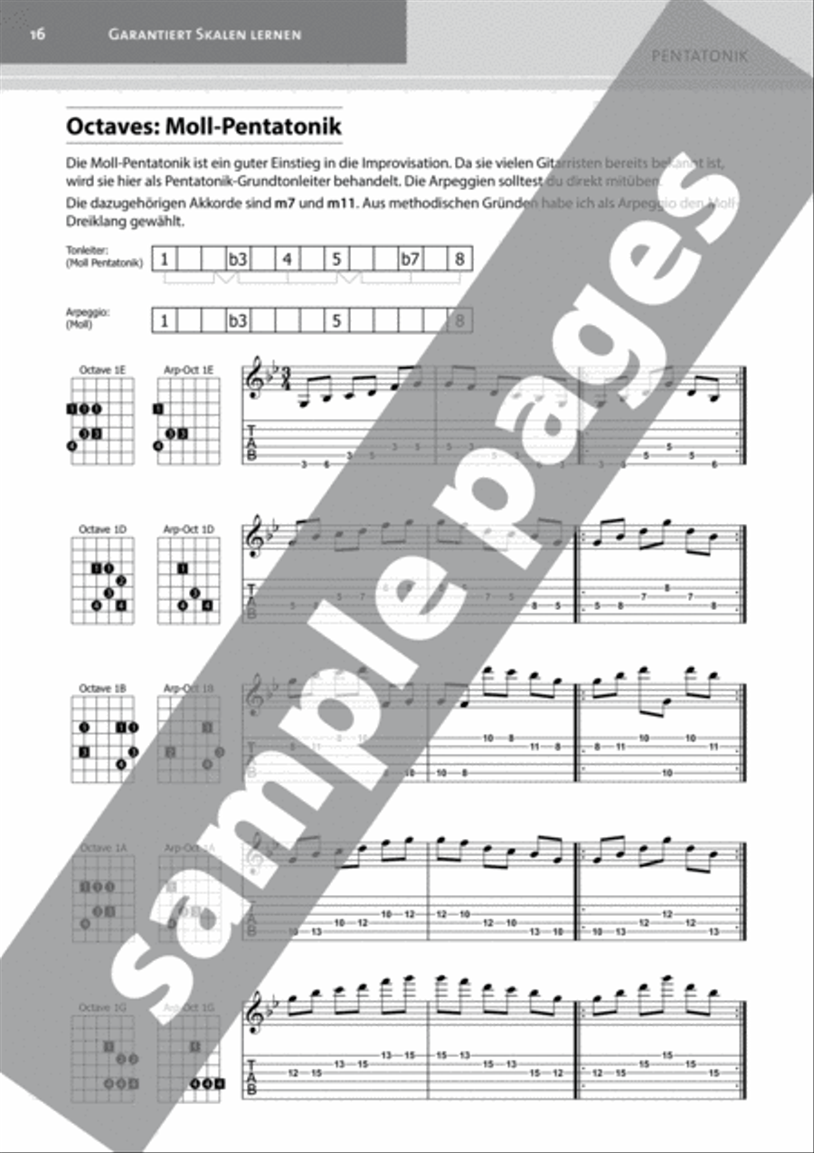 Garantiert Skalen Lernen für Gitarre [Guaranteed Learn Scales for Guitar] Guitar scores gallery preview page 6
