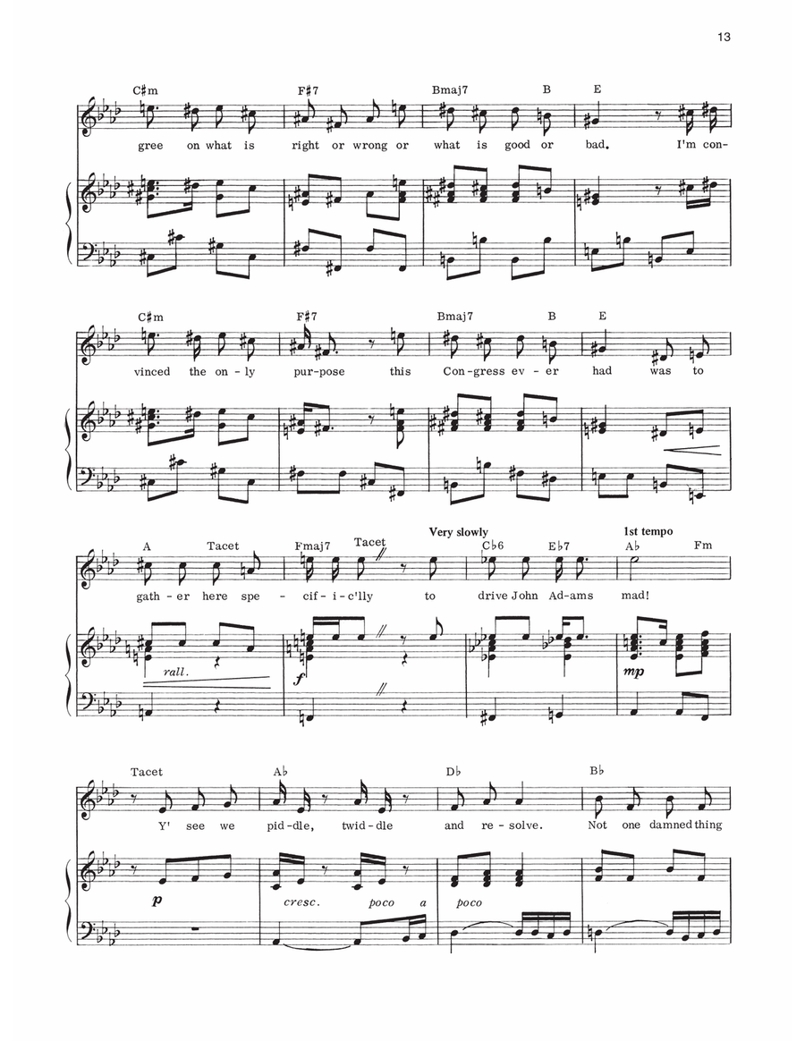 Piddle, Twiddle And Resolve (from 1776) Piano, Vocal, Guitar scores gallery preview page 5