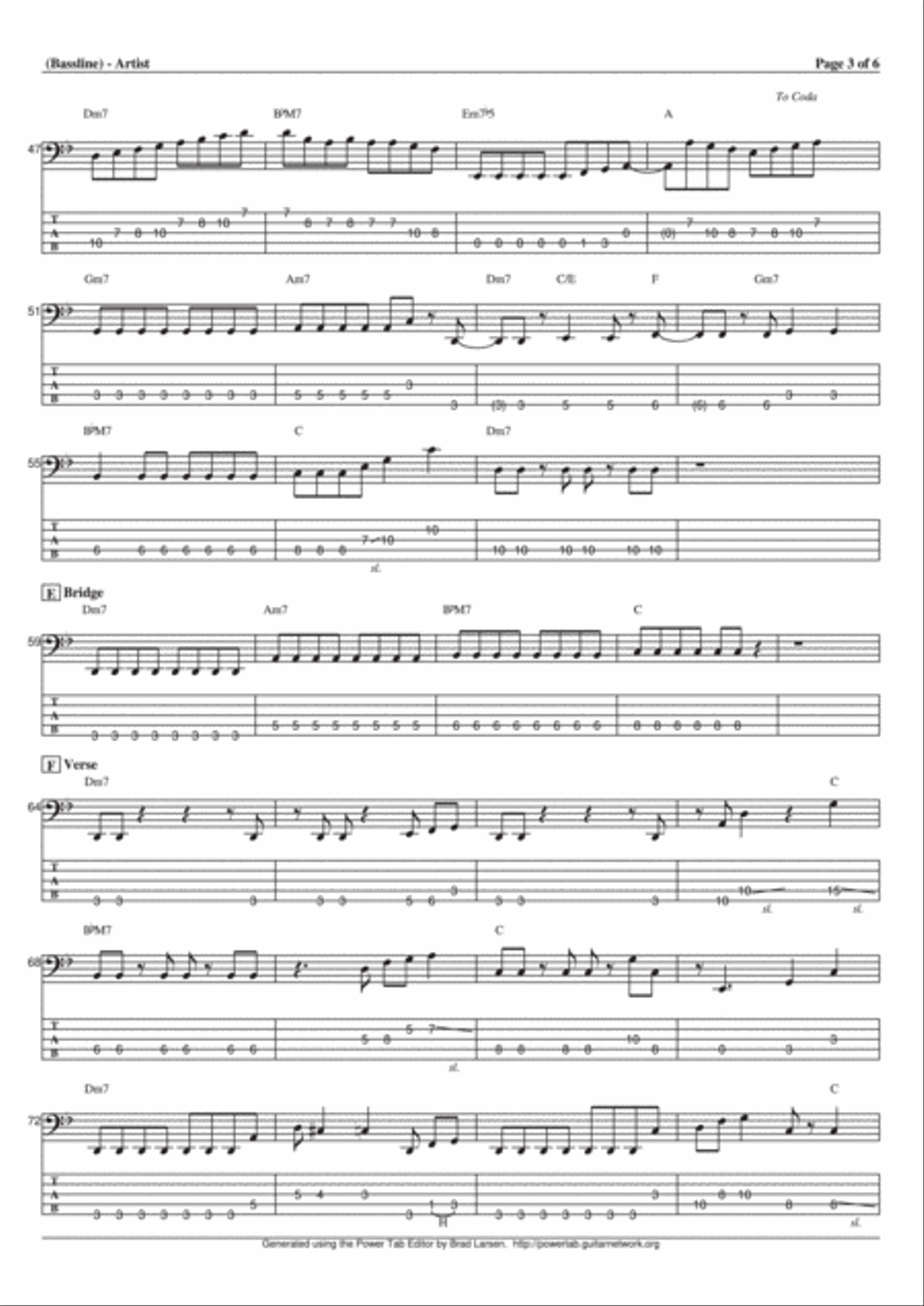 Crossing Field Bass Guitar scores gallery preview page 3