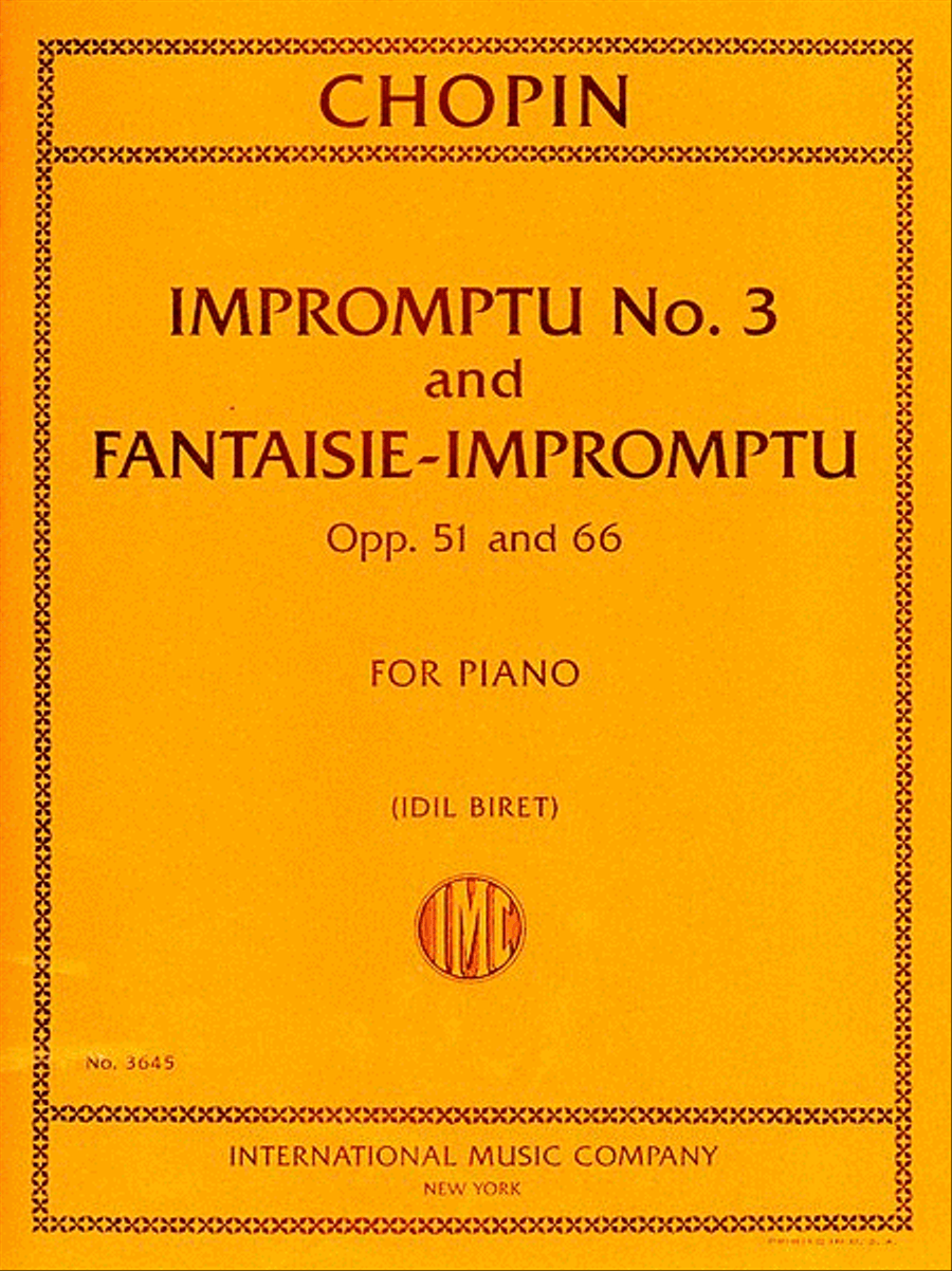 Impromptu No. 3 In G Flat Major, Opus 51 And Fantaisie-Impromptu In C Sharp Minor, Opus 66 Piano Solo scores gallery preview page 1